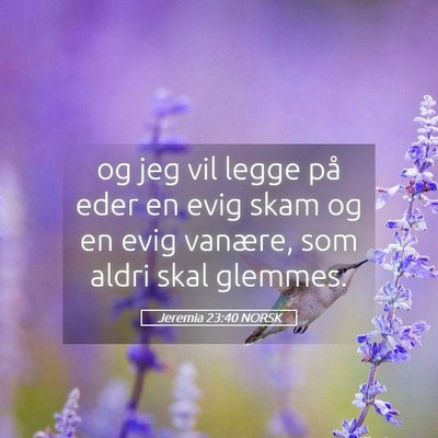 Picture 05 - Jeremia 23:40 NORSK - og jeg vil legge på eder en evig skam og en evig - Bible Verse Picture