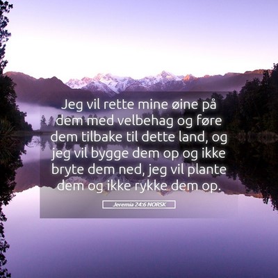 Picture 05 - Jeremia 24:6 NORSK - Jeg vil rette mine øine på dem med velbehag og - Bible Verse Picture