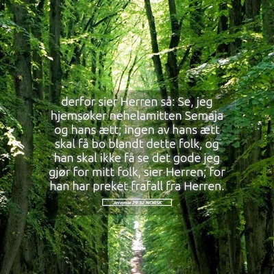 Picture 05 - Jeremia 29:32 NORSK - derfor sier Herren så: Se, jeg hjemsøker - Bible Verse Picture