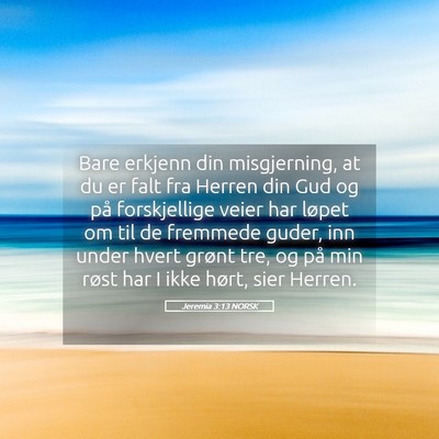 Picture 05 - Jeremia 3:13 NORSK - Bare erkjenn din misgjerning, at du er falt fra - Bible Verse Picture