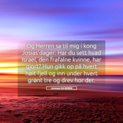 Picture 05 - Jeremia 3:6 NORSK - Og Herren sa til mig i kong Josias'dager: Har du - Bible Verse Picture