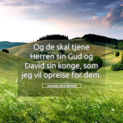 Picture 05 - Jeremia 30:9 NORSK - Og de skal tjene Herren sin Gud og David sin - Bible Verse Picture