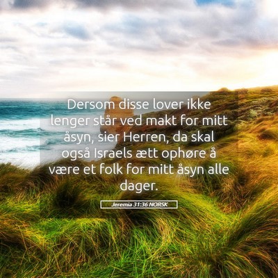 Picture 05 - Jeremia 31:36 NORSK - Dersom disse lover ikke lenger står ved makt for - Bible Verse Picture