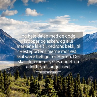 Picture 05 - Jeremia 31:40 NORSK - og hele dalen med de døde kropper og asken, og - Bible Verse Picture