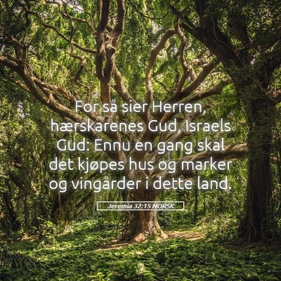 Picture 05 - Jeremia 32:15 NORSK - For så sier Herren, hærskarenes Gud, Israels - Bible Verse Picture