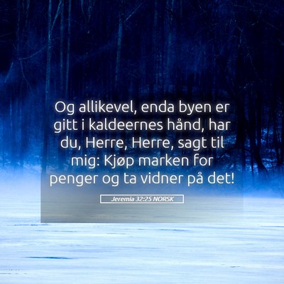 Picture 05 - Jeremia 32:25 NORSK - Og allikevel, enda byen er gitt i kaldeernes - Bible Verse Picture
