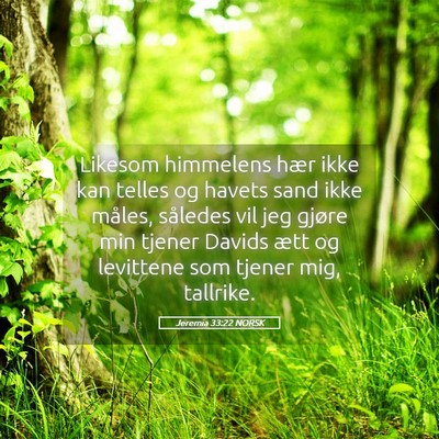 Picture 05 - Jeremia 33:22 NORSK - Likesom himmelens hær ikke kan telles og havets - Bible Verse Picture