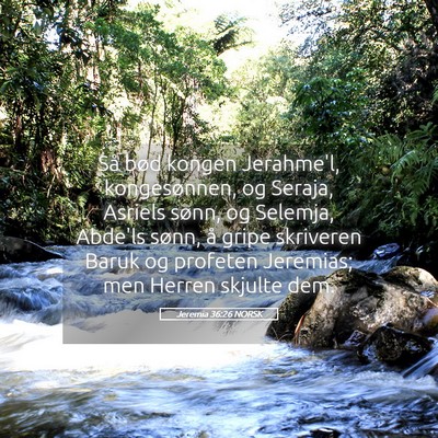 Picture 05 - Jeremia 36:26 NORSK - Så bød kongen Jerahme'l, kongesønnen, og - Bible Verse Picture