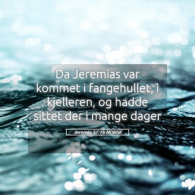 Picture 05 - Jeremia 37:16 NORSK - Da Jeremias var kommet i fangehullet, i - Bible Verse Picture