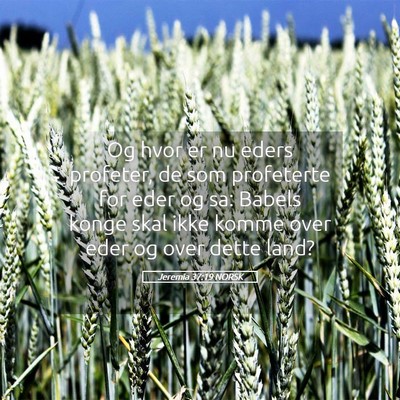 Picture 05 - Jeremia 37:19 NORSK - Og hvor er nu eders profeter, de som profeterte - Bible Verse Picture