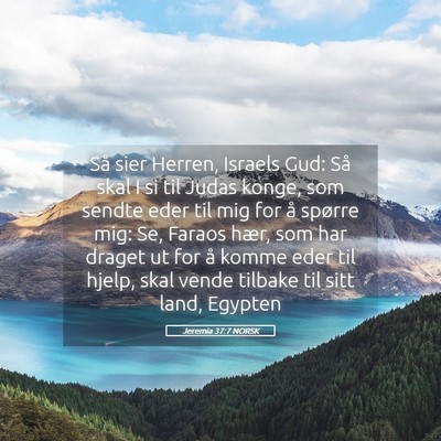 Picture 05 - Jeremia 37:7 NORSK - Så sier Herren, Israels Gud: Så skal I si til - Bible Verse Picture