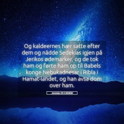 Picture 05 - Jeremia 39:5 NORSK - Og kaldeernes hær satte efter dem og nådde - Bible Verse Picture