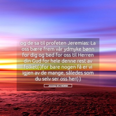 Picture 05 - Jeremia 42:2 NORSK - og de sa til profeten Jeremias: La oss bære frem - Bible Verse Picture