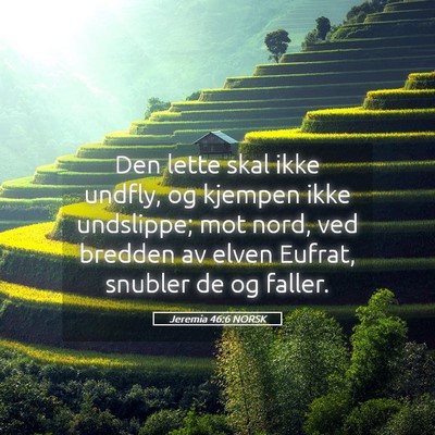 Picture 05 - Jeremia 46:6 NORSK - Den lette skal ikke undfly, og kjempen ikke - Bible Verse Picture
