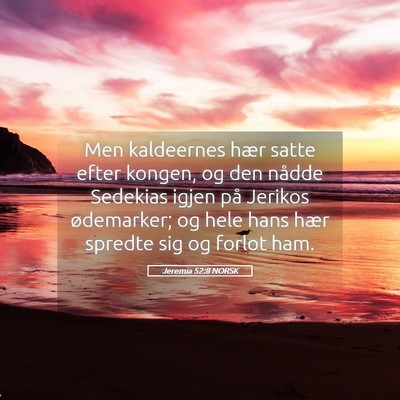 Picture 05 - Jeremia 52:8 NORSK - Men kaldeernes hær satte efter kongen, og den - Bible Verse Picture