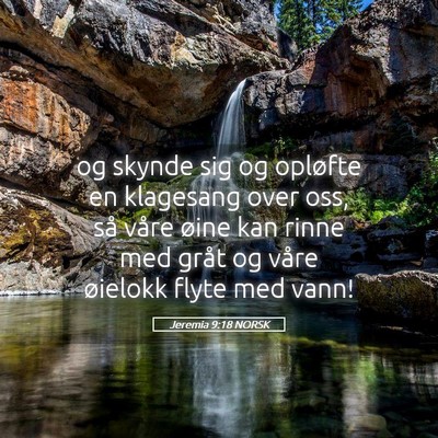 Picture 05 - Jeremia 9:18 NORSK - og skynde sig og opløfte en klagesang over oss, - Bible Verse Picture