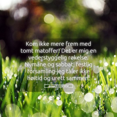 Picture 05 - Jesaja 1:13 NORSK - Kom ikke mere frem med tomt matoffer! Det er mig - Bible Verse Picture