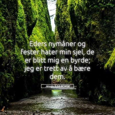 Picture 05 - Jesaja 1:14 NORSK - Eders nymåner og fester hater min sjel, de er - Bible Verse Picture
