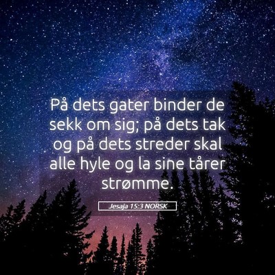Picture 05 - Jesaja 15:3 NORSK - På dets gater binder de sekk om sig; på dets - Bible Verse Picture