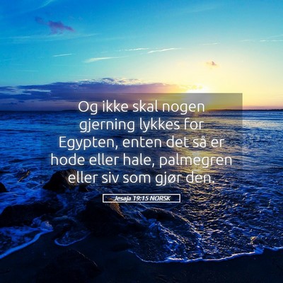 Picture 05 - Jesaja 19:15 NORSK - Og ikke skal nogen gjerning lykkes for Egypten, - Bible Verse Picture