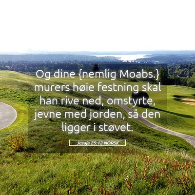 Picture 05 - Jesaja 25:12 NORSK - Og dine {nemlig Moabs.} murers høie festning - Bible Verse Picture