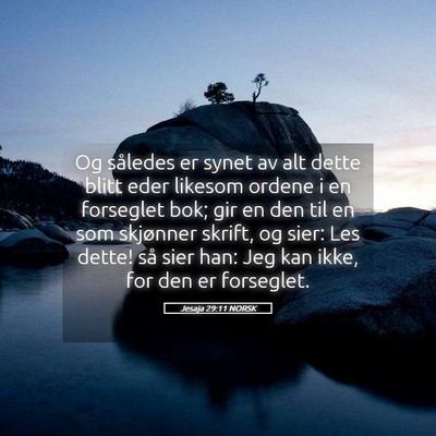 Picture 05 - Jesaja 29:11 NORSK - Og således er synet av alt dette blitt eder - Bible Verse Picture