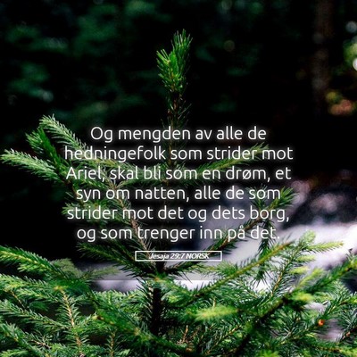 Picture 05 - Jesaja 29:7 NORSK - Og mengden av alle de hedningefolk som strider - Bible Verse Picture