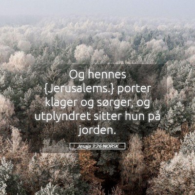 Picture 05 - Jesaja 3:26 NORSK - Og hennes {Jerusalems.} porter klager og sørger, - Bible Verse Picture