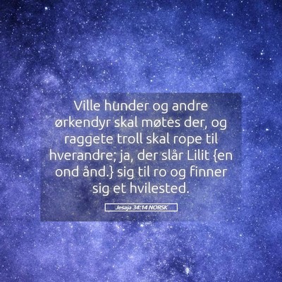 Picture 05 - Jesaja 34:14 NORSK - Ville hunder og andre ørkendyr skal møtes der, - Bible Verse Picture