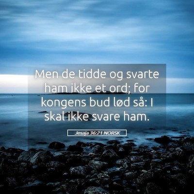 Picture 05 - Jesaja 36:21 NORSK - Men de tidde og svarte ham ikke et ord; for - Bible Verse Picture