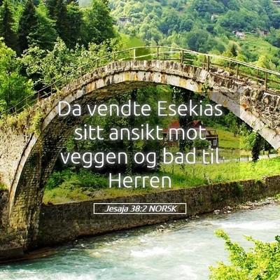 Picture 05 - Jesaja 38:2 NORSK - Da vendte Esekias sitt ansikt mot veggen og bad - Bible Verse Picture