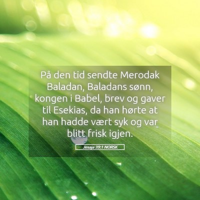 Picture 05 - Jesaja 39:1 NORSK - På den tid sendte Merodak Baladan, Baladans - Bible Verse Picture