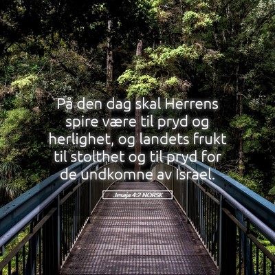 Picture 05 - Jesaja 4:2 NORSK - På den dag skal Herrens spire være til pryd og - Bible Verse Picture