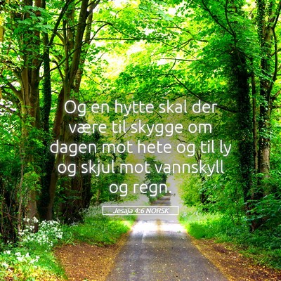 Picture 05 - Jesaja 4:6 NORSK - Og en hytte skal der være til skygge om dagen - Bible Verse Picture