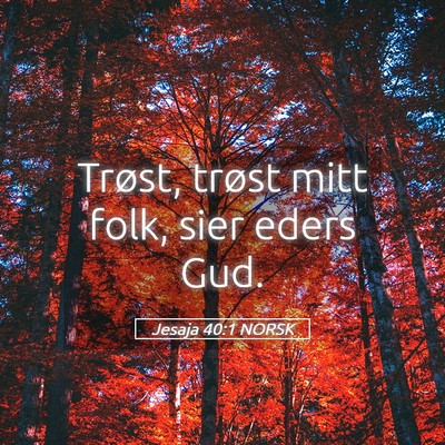 Picture 05 - Jesaja 40:1 NORSK - Trøst, trøst mitt folk, sier eders - Bible Verse Picture