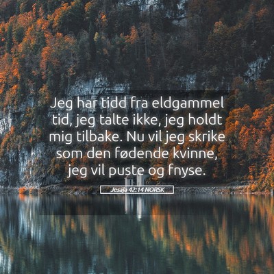 Picture 05 - Jesaja 42:14 NORSK - Jeg har tidd fra eldgammel tid, jeg talte ikke, - Bible Verse Picture
