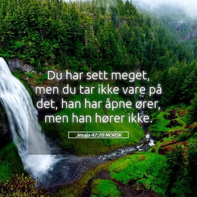 Picture 05 - Jesaja 42:20 NORSK - Du har sett meget, men du tar ikke vare på det, - Bible Verse Picture