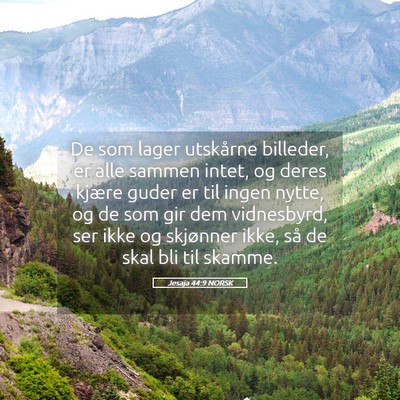Picture 05 - Jesaja 44:9 NORSK - De som lager utskårne billeder, er alle sammen - Bible Verse Picture