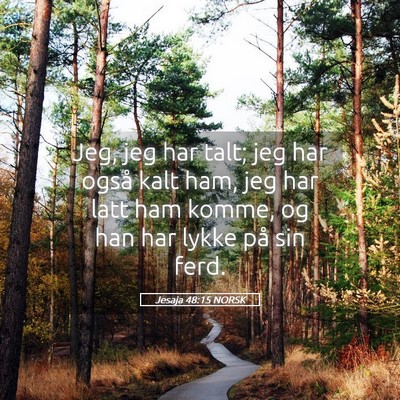 Picture 05 - Jesaja 48:15 NORSK - Jeg, jeg har talt; jeg har også kalt ham, jeg - Bible Verse Picture