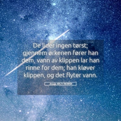 Picture 05 - Jesaja 48:21 NORSK - De lider ingen tørst; gjennem ørkenen fører - Bible Verse Picture