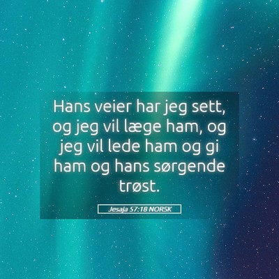 Picture 05 - Jesaja 57:18 NORSK - Hans veier har jeg sett, og jeg vil læge ham, og - Bible Verse Picture