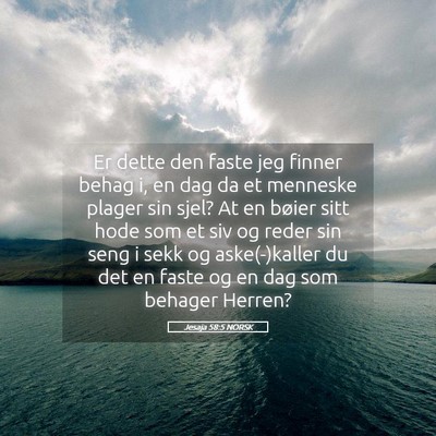Picture 05 - Jesaja 58:5 NORSK - Er dette den faste jeg finner behag i, en dag da - Bible Verse Picture