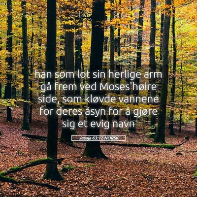 Picture 05 - Jesaja 63:12 NORSK - han som lot sin herlige arm gå frem ved - Bible Verse Picture