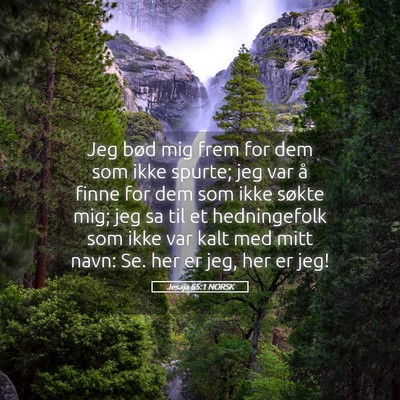 Picture 05 - Jesaja 65:1 NORSK - Jeg bød mig frem for dem som ikke spurte; jeg - Bible Verse Picture
