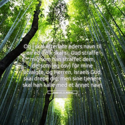 Picture 05 - Jesaja 65:15 NORSK - Og I skal efterlate eders navn til en ed {folk - Bible Verse Picture