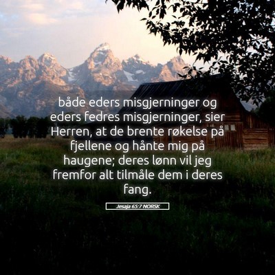 Picture 05 - Jesaja 65:7 NORSK - både eders misgjerninger og eders fedres - Bible Verse Picture