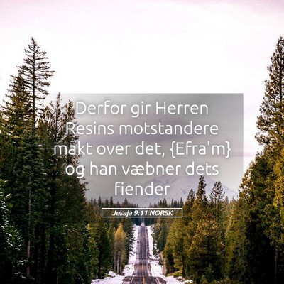 Picture 05 - Jesaja 9:11 NORSK - Derfor gir Herren Resins motstandere makt over - Bible Verse Picture