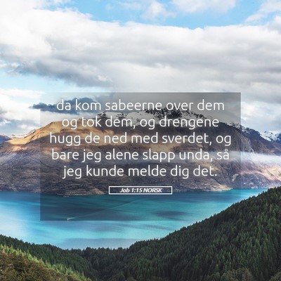 Picture 05 - Job 1:15 NORSK - da kom sabeerne over dem og tok dem, og drengene - Bible Verse Picture