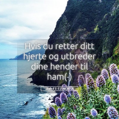 Picture 05 - Job 11:13 NORSK - Hvis du retter ditt hjerte og utbreder dine - Bible Verse Picture