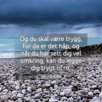 Picture 05 - Job 11:18 NORSK - Og du skal være trygg, for da er det håp, og - Bible Verse Picture